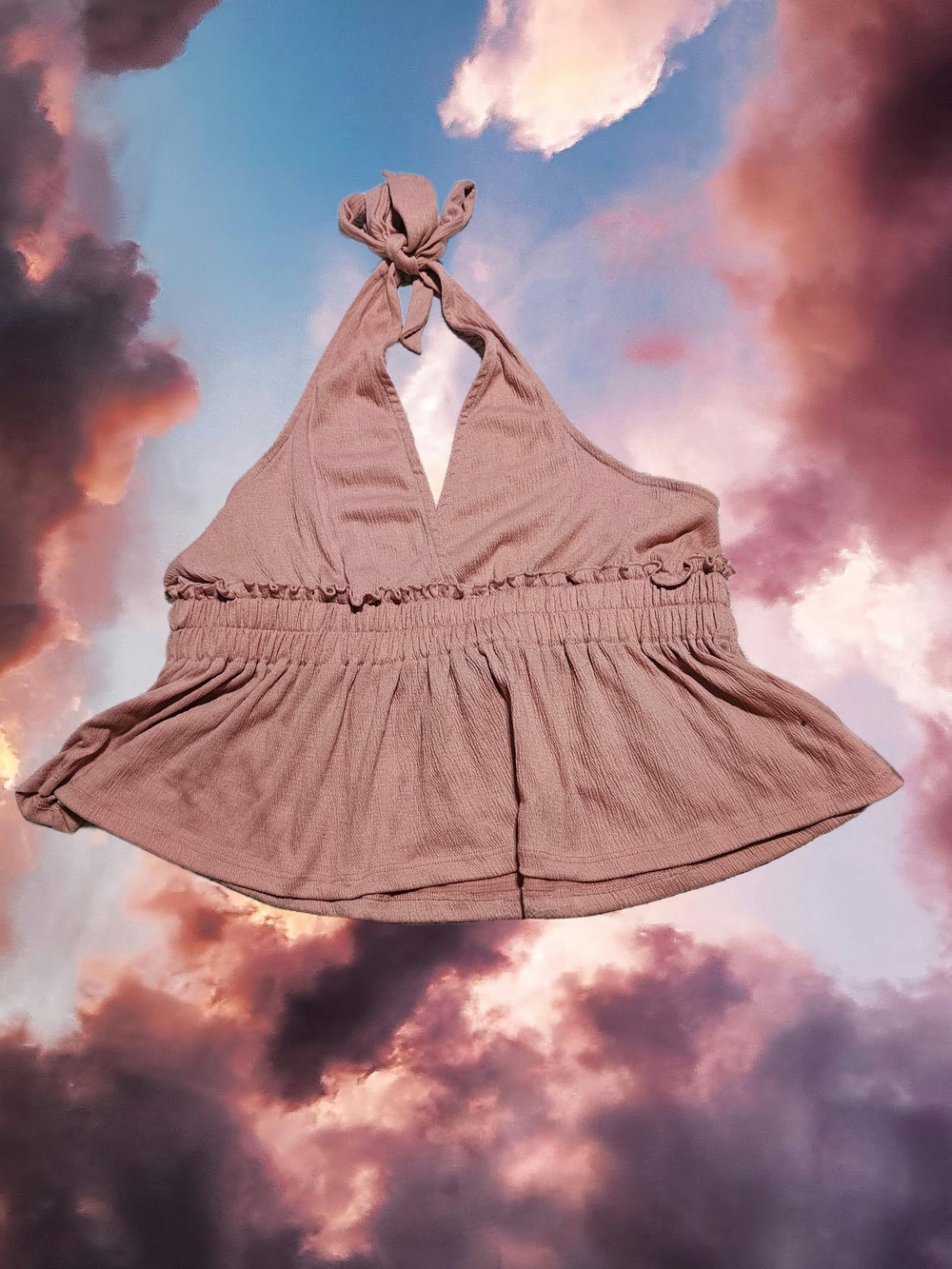 Almost Famous Mauve Halter Peplum Camisole